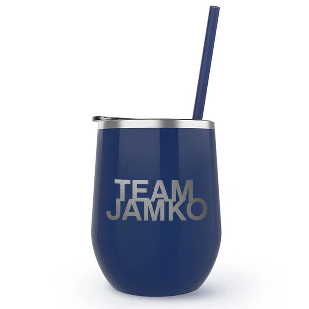Blue Bloods Team Jamko 12 oz Stainless Steel Wine Tumbler with Straw | Official CBS Entertainment Store