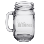 Celebrity Big Brother Logo Laser Engraved Mason Jar