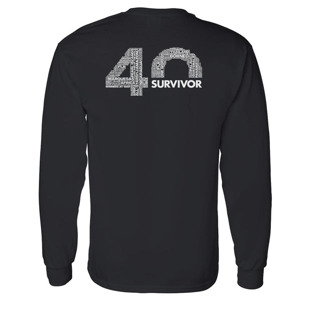 Survivor 40th Season Anniversary Logo Adult Long Sleeve T-Shirt | Official CBS Entertainment Store