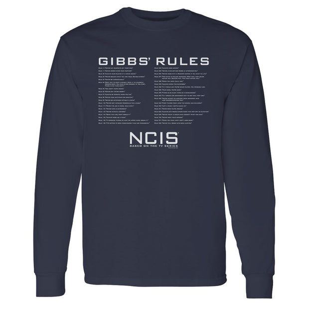 NCIS Gibbs Rules Adult Long Sleeve T-Shirt | Official CBS Entertainment Store