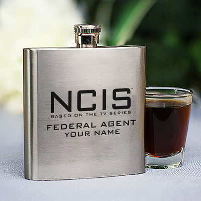 NCIS Logo Personalized Flask
