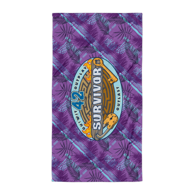 Survivor Season 42 Tribal Print Purple Beach Towel