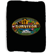 Survivor Mashup Logo Sherpa Blanket | Official CBS Entertainment Store