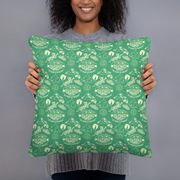Survivor 20 Years 40 Seasons All Over Green Tribal Pattern Throw Pillow | Official CBS Entertainment Store