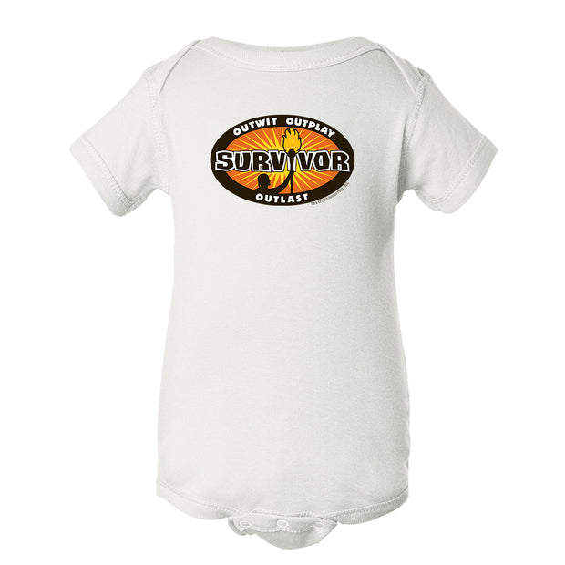 Survivor Outwit, Outplay, Outlast Logo Baby Bodysuit
