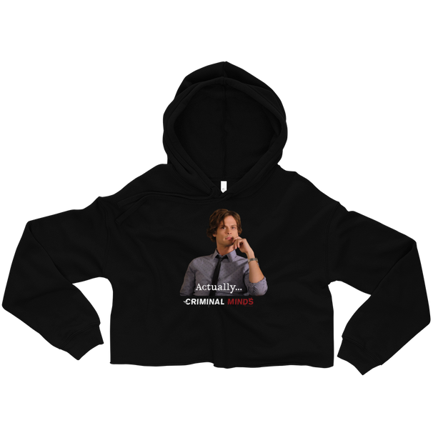 Criminal Minds Spencer Reid Actually... Women's Fleece Crop Hooded Sweatshirt | Official CBS Entertainment Store