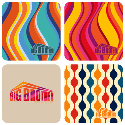 Big Brother Season 24 Coasters with Mahogany Holder - Set of 4