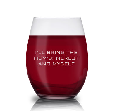 The Equalizer M&M's Laser Engraved Stemless Wine Glass