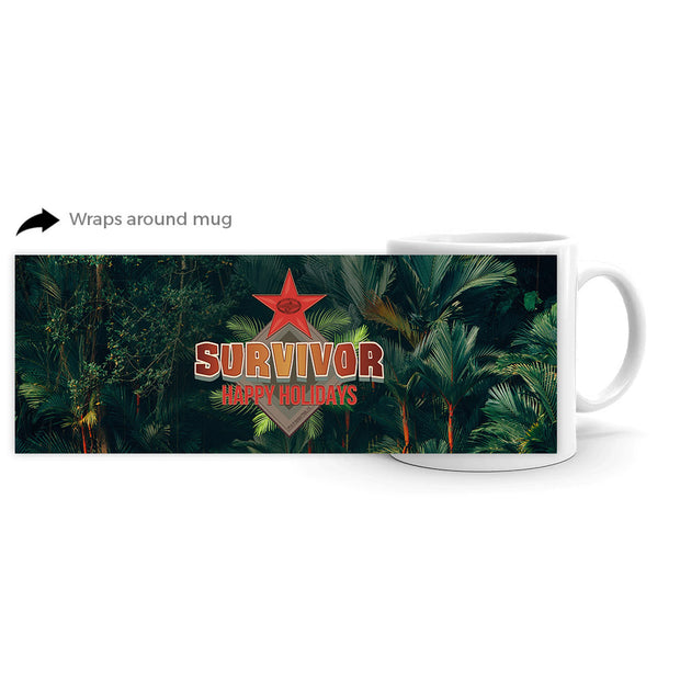 Survivor Happy Holidays White Mug | Official CBS Entertainment Store