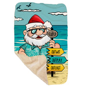 Survivor Tropical Santa Sherpa Blanket | Official CBS Entertainment Store