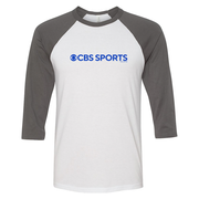 CBS Sports Logo 3/4 Sleeve Baseball T-Shirt - Grey