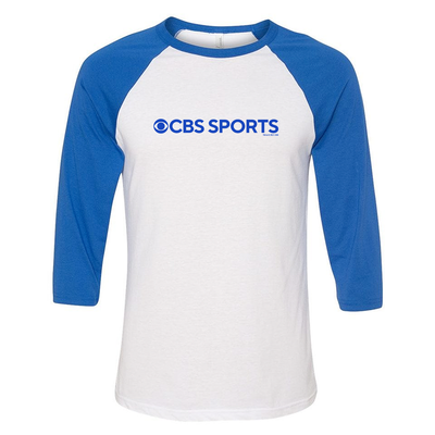 CBS Sports Logo 3/4 Sleeve Baseball T-Shirt -Royal