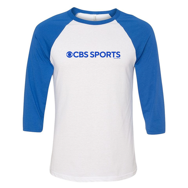 CBS Sports Logo 3/4 Sleeve Baseball T-Shirt -Royal