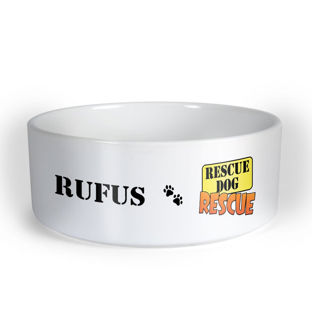 The Late Show with Stephen Colbert Rescue Dog Rescue Personalized Pet Bowl