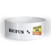 The Late Show with Stephen Colbert Rescue Dog Rescue Personalized Pet Bowl