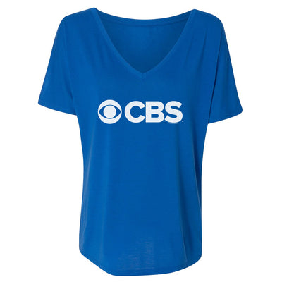 CBS Current Logo Women's Relaxed V-Neck T-Shirt