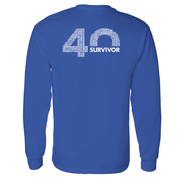 Survivor 40th Season Anniversary Logo Adult Long Sleeve T-Shirt