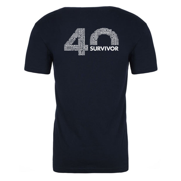 Survivor 40th Season Anniversary Logo Adult Short Sleeve T-Shirt