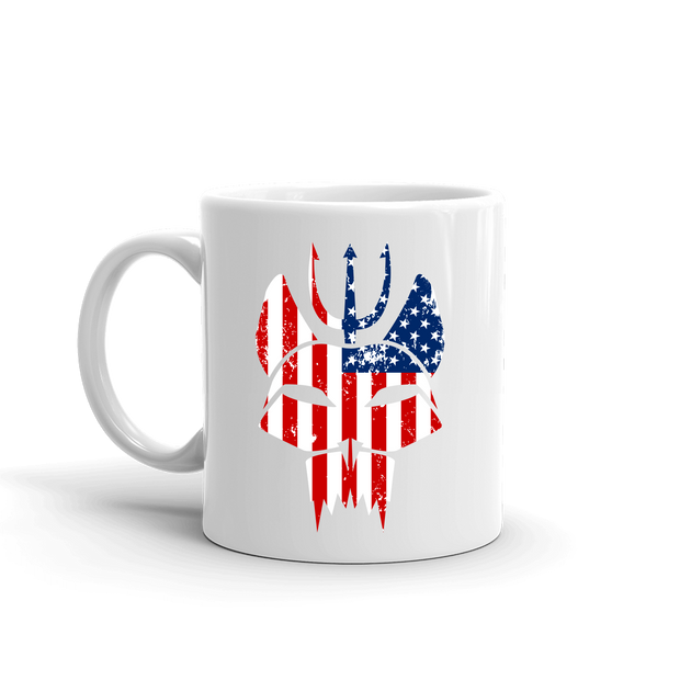 SEAL Team Bravo American Flag White Mug