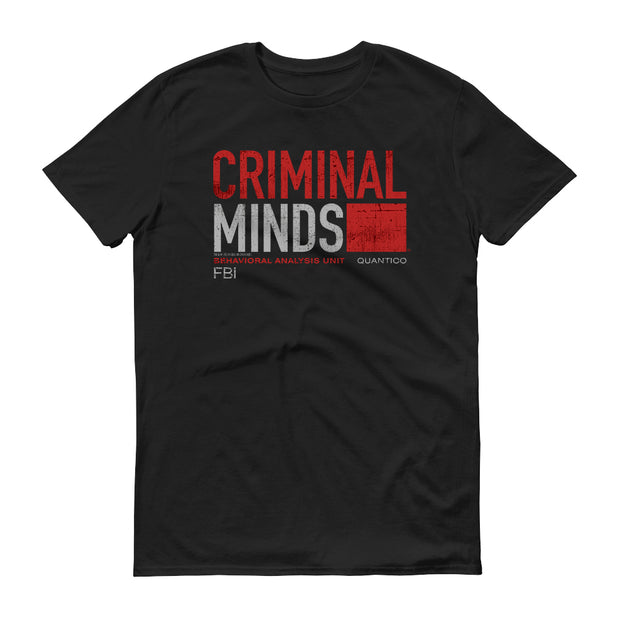 Criminal Minds Distressed BAU Quantico Adult Short Sleeve T-Shirt
