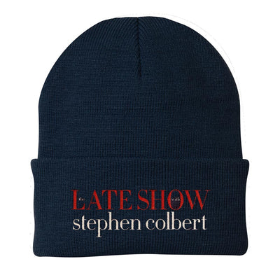 The Late Show with Stephen Colbert Logo Embroidered Knit Beanie | Official CBS Entertainment Store