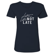The Late Late Show with James Corden Late Late Not Late Women's Short Sleeve T-Shirt | Official CBS Entertainment Store