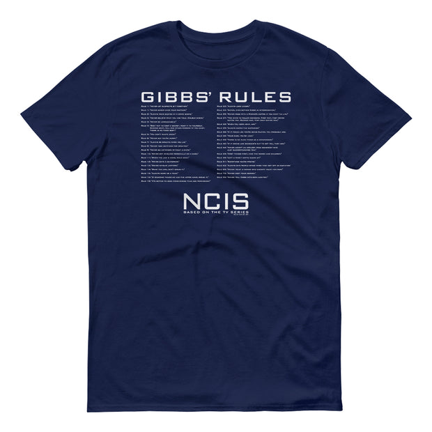 NCIS Gibbs Rules Navy Adult Short Sleeve T-Shirt | Official CBS Entertainment Store