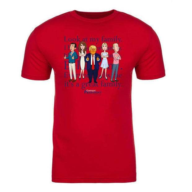Our Cartoon President Trump Family Adult Short Sleeve T-Shirt
