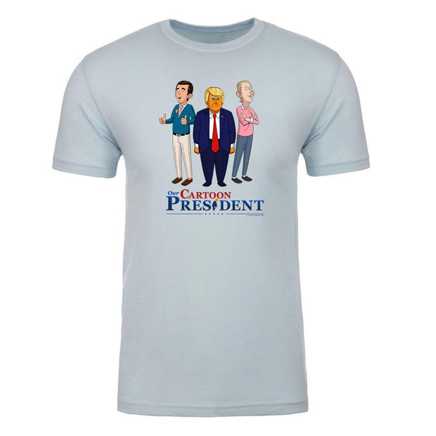 Our Cartoon President Trump and Sons Adult Short Sleeve T-Shirt