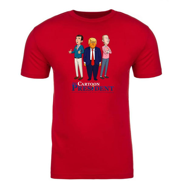 Our Cartoon President Trump and Sons Adult Short Sleeve T-Shirt
