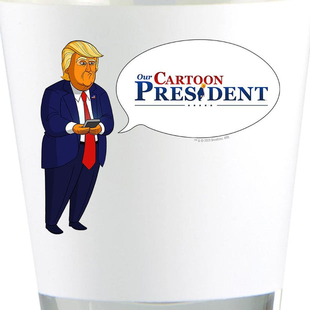 Our Cartoon President Tweet Shot Glass | Official CBS Entertainment Store