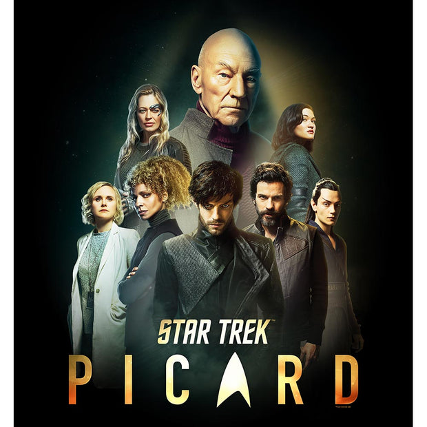 Star Trek: Picard Cast Collage Logo Satin Poster
