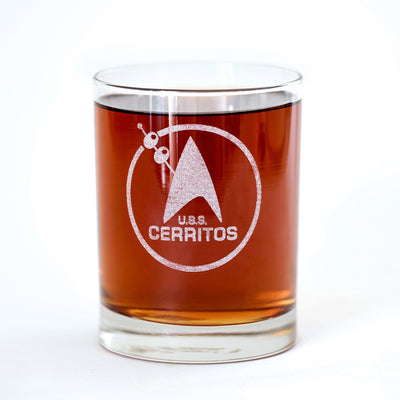 Star Trek: Lower Decks Cerritos Bar Logo Laser Engraved Rocks Glass | Official CBS Entertainment Store