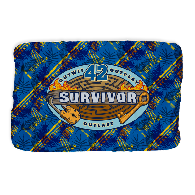 Survivor Season 42 Tribal Print Sherpa Blanket | Official CBS Entertainment Store