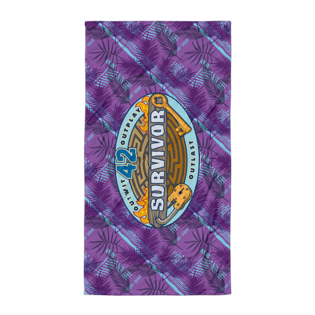 Survivor Season 42 Tribal Print Purple Beach Towel