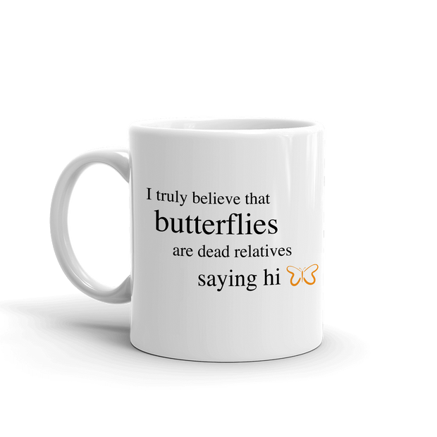 Survivor Butterflies Quote White Mug