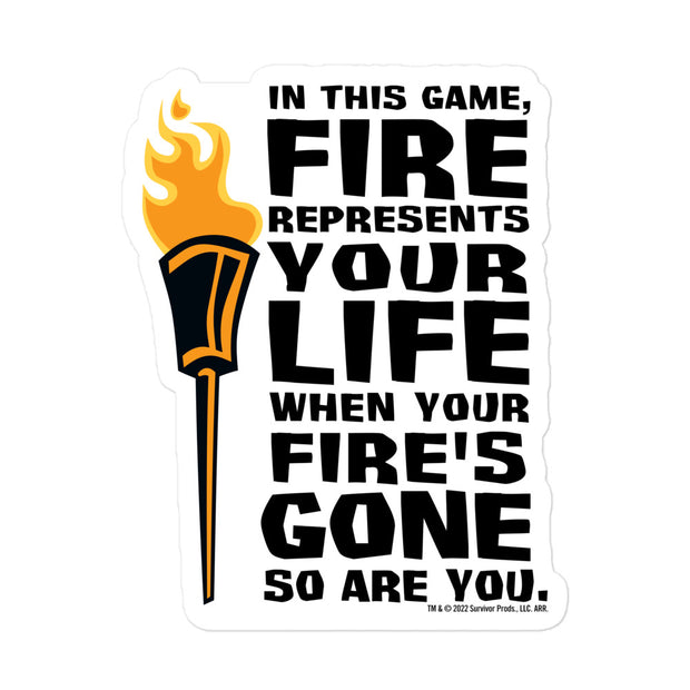 Survivor Fire Represents Life Die Cut Sticker