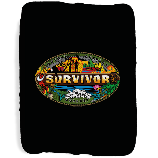 Survivor Mashup Logo Sherpa Blanket | Official CBS Entertainment Store