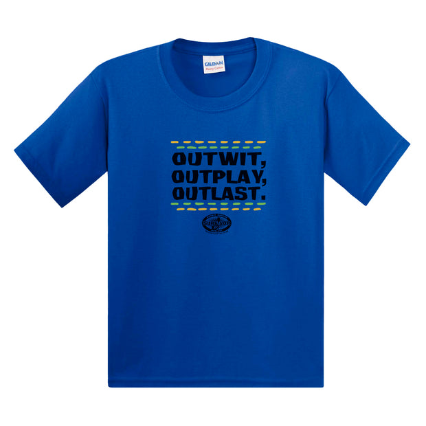 Survivor Outwit, Outplay, Outlast Lines Kids Short Sleeve T-Shirt