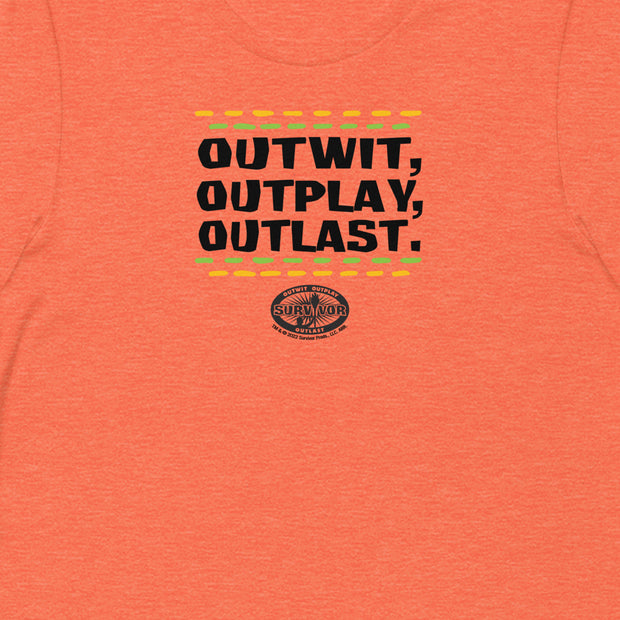 Survivor Outwit, Outplay, Outlast Lines Unisex Premium T-Shirt