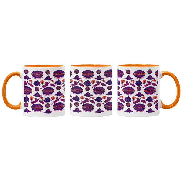 Survivor 20 Years 40 Seasons All Over Purple Logo Pattern Two-Tone Mug | Official CBS Entertainment Store