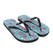 Survivor 20 Years 40 Seasons All Over Tribal Pattern Adult Flip Flops | Official CBS Entertainment Store