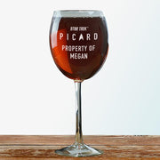Star Trek: Picard Property Of Personalized Wine Glass