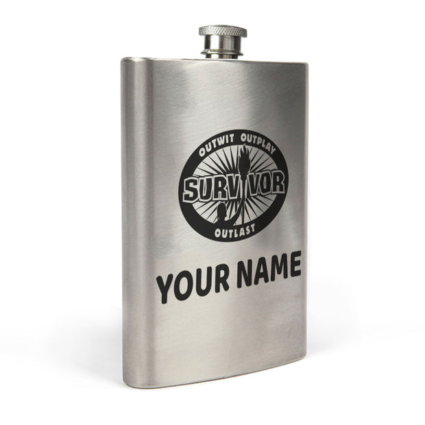 Survivor Outwit, Outplay, Outlast Personalized Flask | Official CBS Entertainment Store