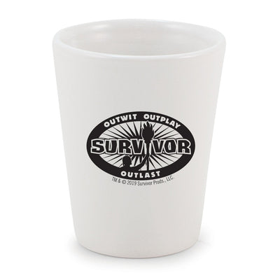 Survivor Outwit, Outplay, Outlast Logo Ceramic Shot Glass
