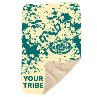 Survivor Outwit, Outplay, Outlast Personalized Sherpa Blanket - 37" x 57" | Official CBS Entertainment Store