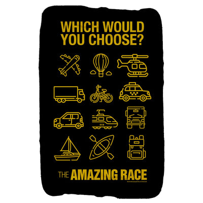 The Amazing Race Choose Your Adventure Sherpa Blanket | Official CBS Entertainment Store