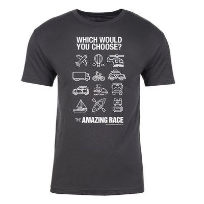 The Amazing Race White Choose Your Adventure Adult Short Sleeve T-Shirt | Official CBS Entertainment Store