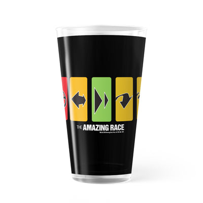 The Amazing Race Race Clues 17 oz Pint Glass | Official CBS Entertainment Store