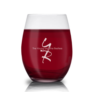 The Young and the Restless Logo Laser Engraved Stemless Wine Glass